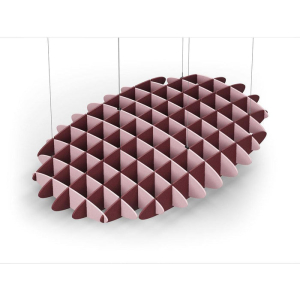 Acoustic Ceiling Sound Trap - 1200mm x 1800mm Oval - Pink | Maroon