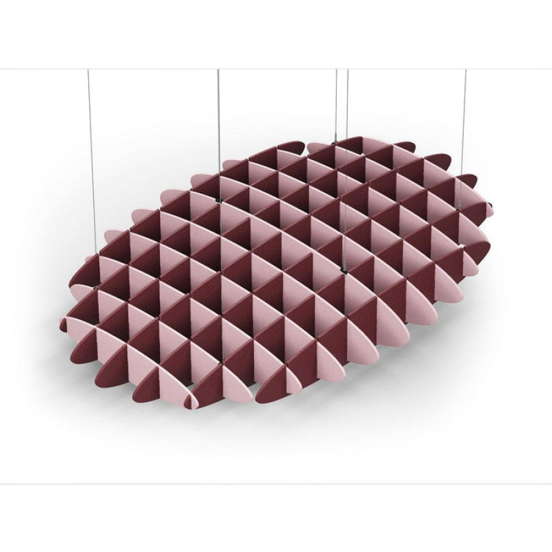 Acoustic Ceiling Sound Trap - 1200mm x 1800mm Oval - Pink | Maroon