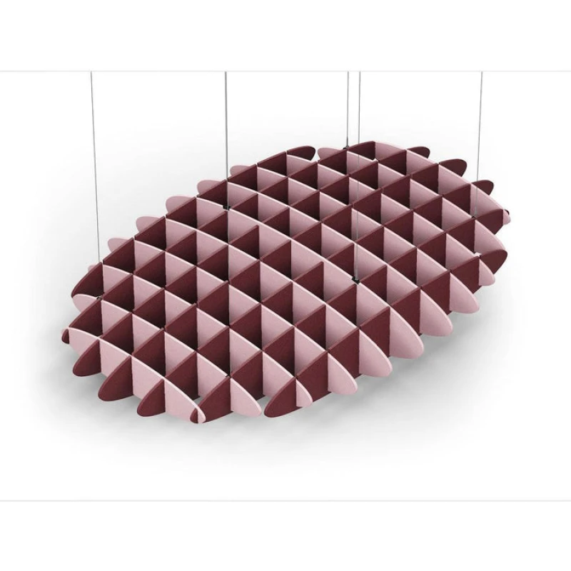 Acoustic Ceiling Sound Trap - 1200mm x 1800mm Oval - Pink | Maroon