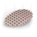 Acoustic Ceiling Sound Trap - 1200mm x 1800mm Oval - Pink | Natural