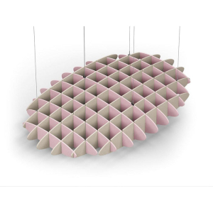 Acoustic Ceiling Sound Trap - 1200mm x 1800mm Oval - Pink | Natural