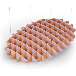Acoustic Ceiling Sound Trap - 1200mm x 1800mm Oval - Pink | Orange