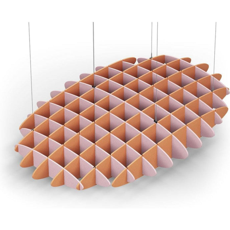 Acoustic Ceiling Sound Trap - 1200mm x 1800mm Oval - Pink | Orange