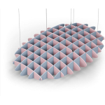 Acoustic Ceiling Sound Trap - 1200mm x 1800mm Oval - Pink | Pacific Blue