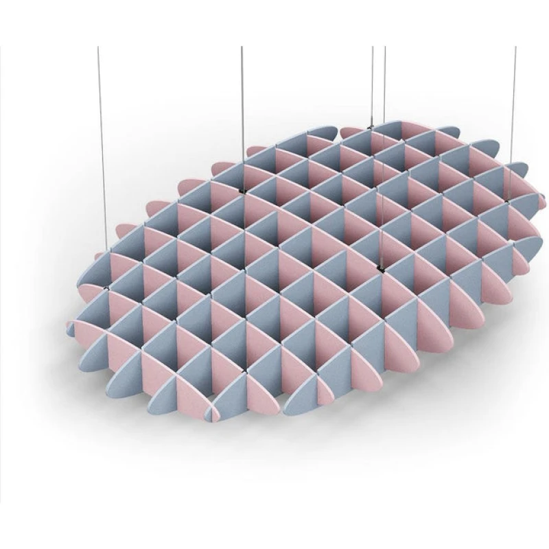 Acoustic Ceiling Sound Trap - 1200mm x 1800mm Oval - Pink | Pacific Blue