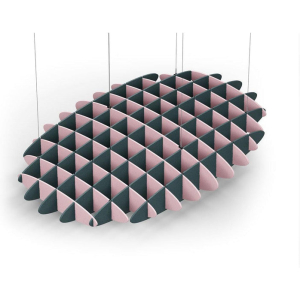 Acoustic Ceiling Sound Trap - 1200mm x 1800mm Oval - Pink | Peacock Green