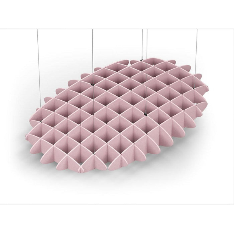 Acoustic Ceiling Sound Trap - 1200mm x 1800mm Oval - Pink