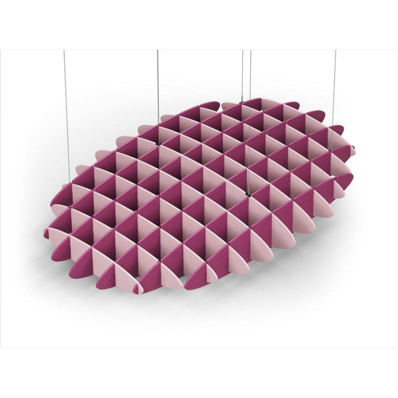 Acoustic Ceiling Sound Trap - 1200mm x 1800mm Oval - Pink | Royal Pink