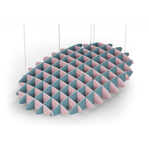 Acoustic Ceiling Sound Trap - 1200mm x 1800mm Oval - Pink | Sky Blue