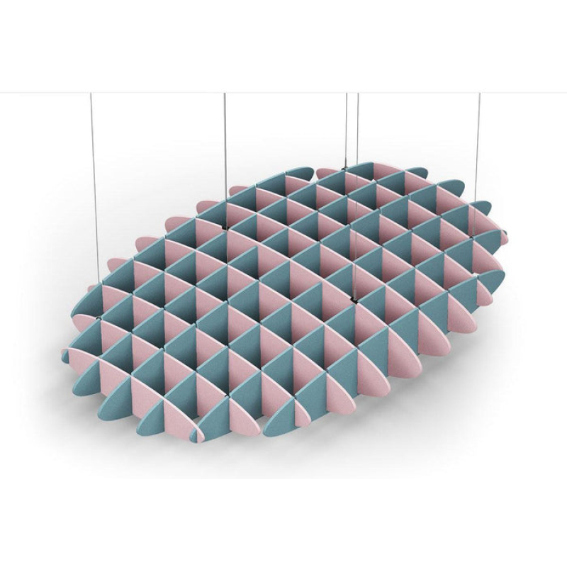 Acoustic Ceiling Sound Trap - 1200mm x 1800mm Oval - Pink | Sky Blue