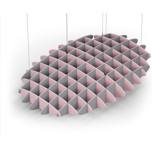 Acoustic Ceiling Sound Trap - 1200mm x 1800mm Oval - Pink | Slate Grey