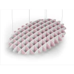 Acoustic Ceiling Sound Trap - 1200mm x 1800mm Oval - Pink | White