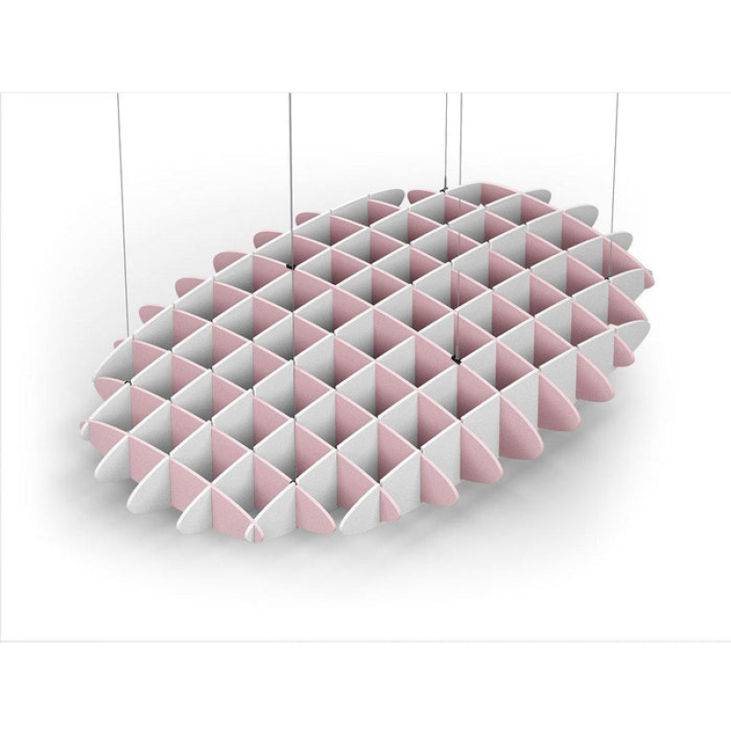 Acoustic Ceiling Sound Trap - 1200mm x 1800mm Oval - Pink | White