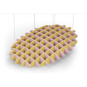 Acoustic Ceiling Sound Trap - 1200mm x 1800mm Oval - Pink | Yellow