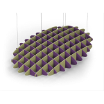 Acoustic Ceiling Sound Trap - 1200mm x 1800mm Oval - Purple | Banana Green