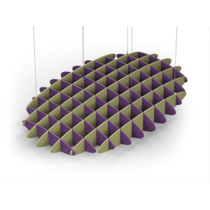 Acoustic Ceiling Sound Trap - 1200mm x 1800mm Oval - Purple | Banana Green