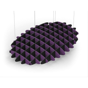 Acoustic Ceiling Sound Trap - 1200mm x 1800mm Oval - Purple | Black