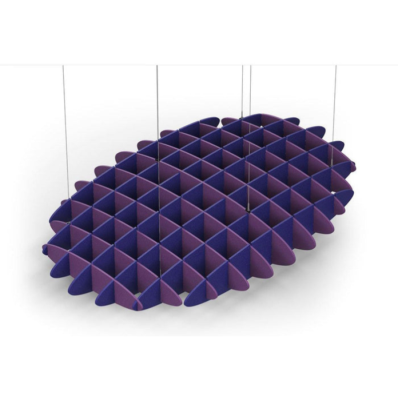 Acoustic Ceiling Sound Trap - 1200mm x 1800mm Oval - Purple | Blue