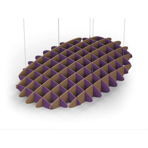 Acoustic Ceiling Sound Trap - 1200mm x 1800mm Oval - Purple | Brown