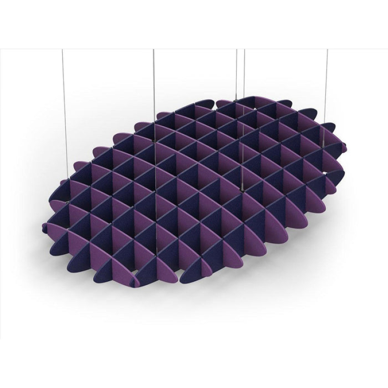 Acoustic Ceiling Sound Trap - 1200mm x 1800mm Oval - Purple | Dark Blue