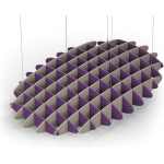Acoustic Ceiling Sound Trap - 1200mm x 1800mm Oval - Purple | Dark Beige