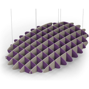 Acoustic Ceiling Sound Trap - 1200mm x 1800mm Oval - Purple | Dark Beige