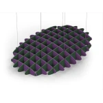 Acoustic Ceiling Sound Trap - 1200mm x 1800mm Oval - Purple | Dark Green