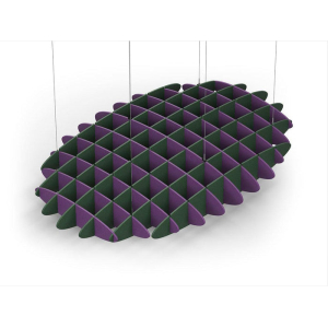 Acoustic Ceiling Sound Trap - 1200mm x 1800mm Oval - Purple | Dark Green