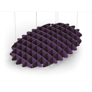 Acoustic Ceiling Sound Trap - 1200mm x 1800mm Oval - Purple | Dark Maroon