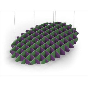 Acoustic Ceiling Sound Trap - 1200mm x 1800mm Oval - Purple | Green