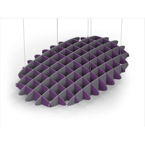 Acoustic Ceiling Sound Trap - 1200mm x 1800mm Oval - Purple | Grey