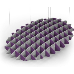 Acoustic Ceiling Sound Trap - 1200mm x 1800mm Oval - Purple | Marble Grey