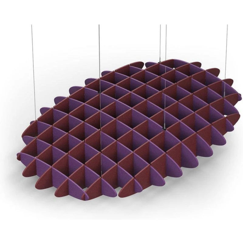 Acoustic Ceiling Sound Trap - 1200mm x 1800mm Oval - Purple | Maroon