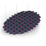 Acoustic Ceiling Sound Trap - 1200mm x 1800mm Oval - Purple | Peacock Green