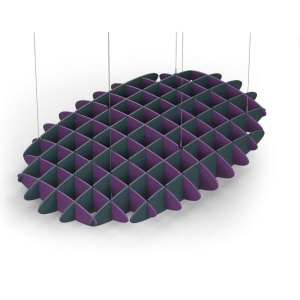 Acoustic Ceiling Sound Trap - 1200mm x 1800mm Oval - Purple | Peacock Green