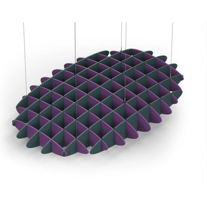 Acoustic Ceiling Sound Trap - 1200mm x 1800mm Oval - Purple | Peacock Green