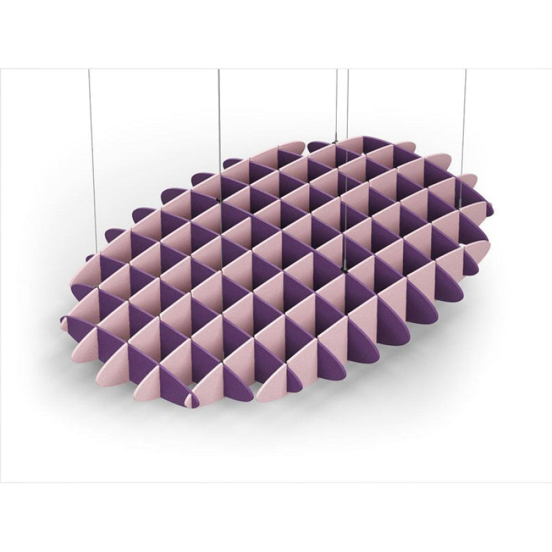 Acoustic Ceiling Sound Trap - 1200mm x 1800mm Oval - Purple | Pink