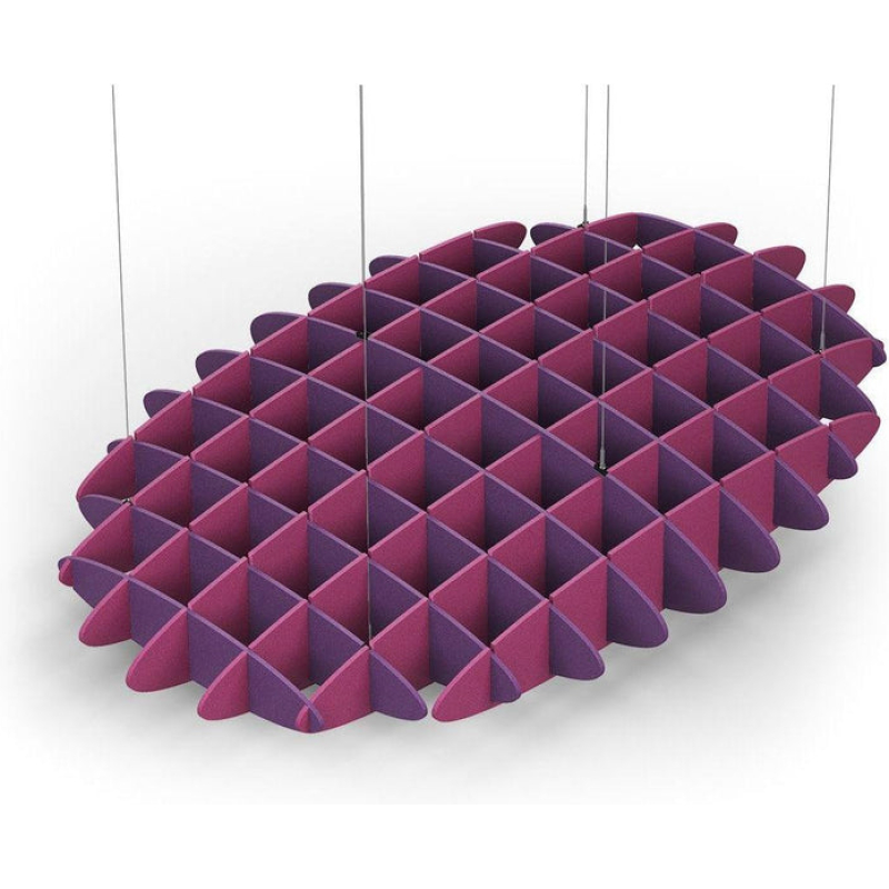 Acoustic Ceiling Sound Trap - 1200mm x 1800mm Oval - Purple | Royal Pink