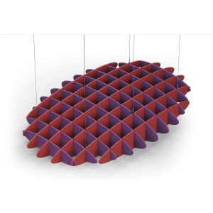 Acoustic Ceiling Sound Trap - 1200mm x 1800mm Oval - Purple | Red