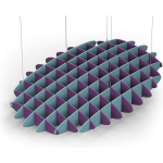 Acoustic Ceiling Sound Trap - 1200mm x 1800mm Oval - Purple | Sky Blue