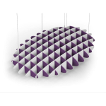 Acoustic Ceiling Sound Trap - 1200mm x 1800mm Oval - Purple | White