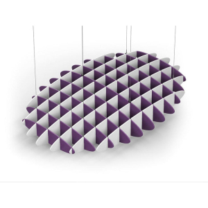 Acoustic Ceiling Sound Trap - 1200mm x 1800mm Oval - Purple | White