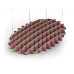 Acoustic Ceiling Sound Trap - 1200mm x 1800mm Oval - Royal Pink | Banana Green