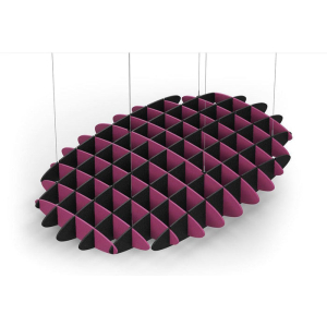 Acoustic Ceiling Sound Trap - 1200mm x 1800mm Oval - Royal Pink | Black