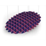 Acoustic Ceiling Sound Trap - 1200mm x 1800mm Oval - Royal Pink | Blue