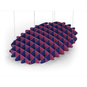 Acoustic Ceiling Sound Trap - 1200mm x 1800mm Oval - Royal Pink | Blue