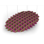 Acoustic Ceiling Sound Trap - 1200mm x 1800mm Oval - Royal Pink | Brown