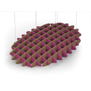 Acoustic Ceiling Sound Trap - 1200mm x 1800mm Oval - Royal Pink | Brown