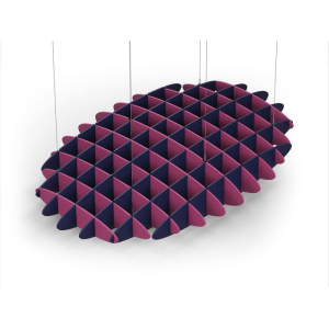 Acoustic Ceiling Sound Trap - 1200mm x 1800mm Oval - Royal Pink | Dark Blue