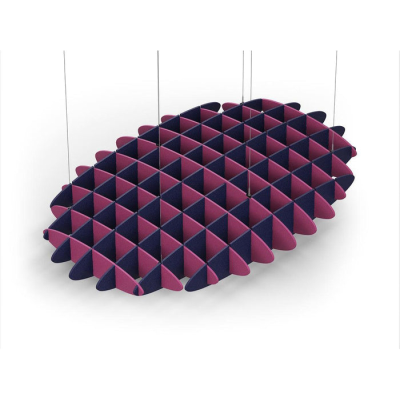 Acoustic Ceiling Sound Trap - 1200mm x 1800mm Oval - Royal Pink | Dark Blue